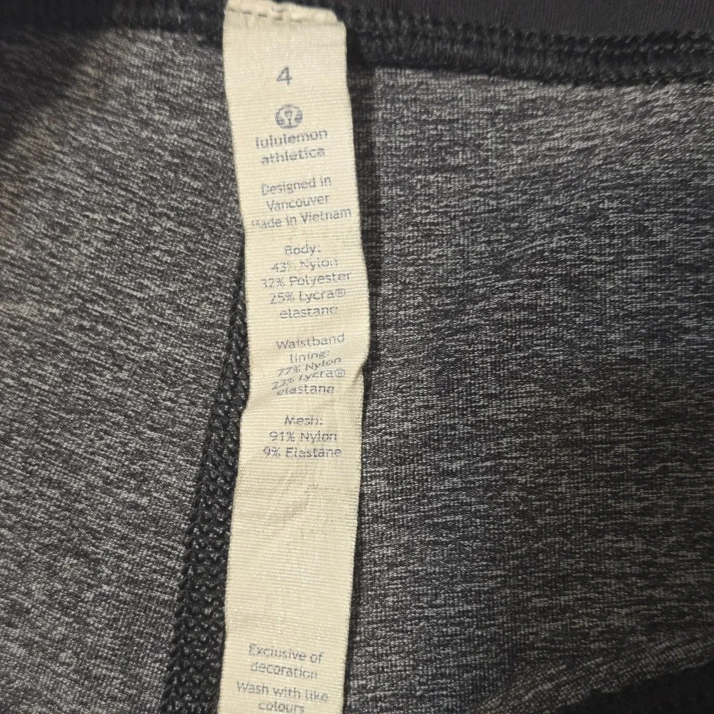 Lululemon Women's Pace Rival Crop Leggings Size 4, Heather Gray/Black